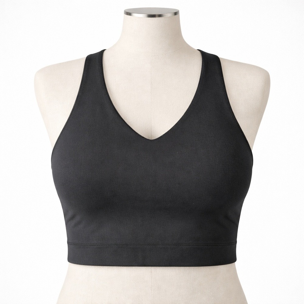 Spanx Racerback Wireless Sports‎ Bra Black Size M Athletic Workout Gym Comfort